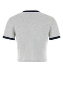 Sporty & Rich Melange Grey Cotton T Shirt