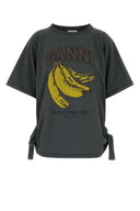 Ganni Dark Grey Cotton Oversize T Shirt