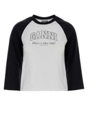 Ganni Two Tone Cotton T Shirt