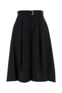Sacai Black Polyester Blend Bermuda Shorts