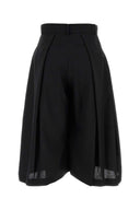 Sacai Black Polyester Blend Bermuda Shorts