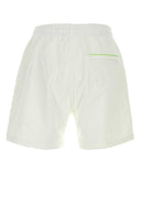 Casablanca White Stretch Cotton Blend Bermuda Shorts