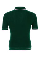 Casablanca Bottle Green Crochet Polo Shirt