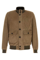 Moorer Cappuccino Suede Carlos Bomber Jacket