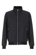 Moorer Dark Blue Polyester Manetti Jacket