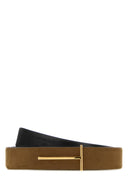 Cintura reversibile Tom Ford in pelle scamosciata marrone
