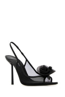 Le Silla Black Mesh Chanel Rose Sandals