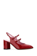 Carel Paris Red Leather Banana Pumps