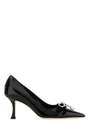 Jimmy Choo Black Leather Auria 70 Pumps