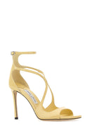 Jimmy Choo Yellow Leather Azia 95 Sandals