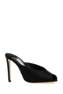 Czarne, satynowe klapki Brigitte Jimmy Choo
