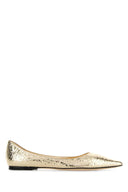 Jimmy Choo Gold Synthetic Leather Love Ballerinas