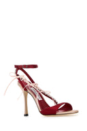 Jimmy Choo Red Satin Lula 100 Sandals