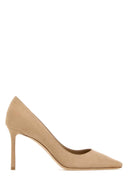 Jimmy Choo Beige Suede Romy 85 Pumps