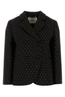 Fendi Printed Stretch Wool Blend Blazer