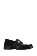 Fendi Black Leather Loafers