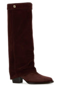 Fendi Burgundy Suede Minerva Boots