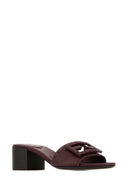 Fendi Grape Leather Baguette Mules