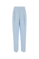 Agnona Pastel Light Blue Linen Pant