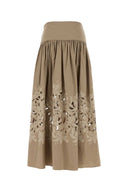 Agnona Dove Grey Poplin Skirt