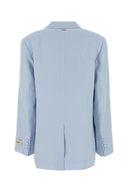 Agnona Pastel Light Blue Linen Blazer