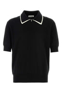 Jil Sander Black Cotton Polo Shirt