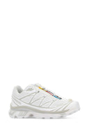 Salomon White Fabric And Rubber Xt 6 Sneakers