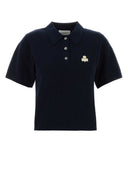 Isabel Marant Etoile Midnight Blue Cotton Blend Althea Polo Shirt