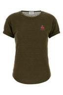 Isabel Marant Etoile Army Green Linen Koldia T Shirt