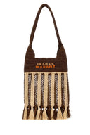 Isabel Marant Embroidered Raffia Praia Shoulder Bag