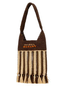 Isabel Marant Embroidered Raffia Praia Shoulder Bag