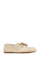 Miu Miu Ivory Leather Loafers