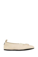 Miu Miu Ivory Nappa Ballerinas