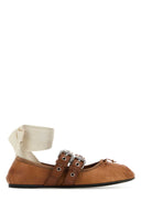 Miu Miu Caramel Leather Ballerinas