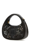 Borsa a mano Miu Miu in nappa marrone scuro