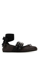 Miu Miu Dark Brown Leather Ballerinas