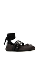Miu Miu Dark Brown Leather Ballerinas