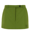 Miu Miu Green Stretch Jersey Mini Skirt