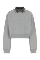 Miu Miu Melange Grey Cotton Oversize Sweatshirt
