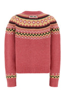 Miu Miu Dark Pink Wool Oversize Cardigan