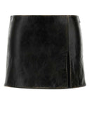 Miu Miu Black Leather Mini Skirt