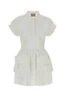 Miu Miu White Cotton Blend Dress