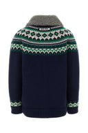 Cardigan oversize en laine bleu marine Miu Miu