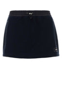 Minigonna Miu Miu in cotone blu notte