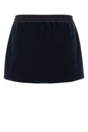 Minigonna Miu Miu in cotone blu notte