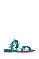 Gianvito Rossi Pantoufles Ocean en cuir nappa bleu pétrole