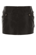 Magda Butrym Dark Brown Leather Mini Skirt