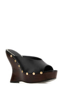 Magda Butrym Black Nappa Leather Wedges