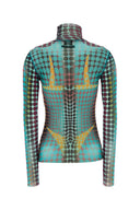 Jean Paul Gaultier Printed Mesh Top
