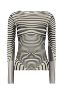 Jean Paul Gaultier Printed Mesh Top